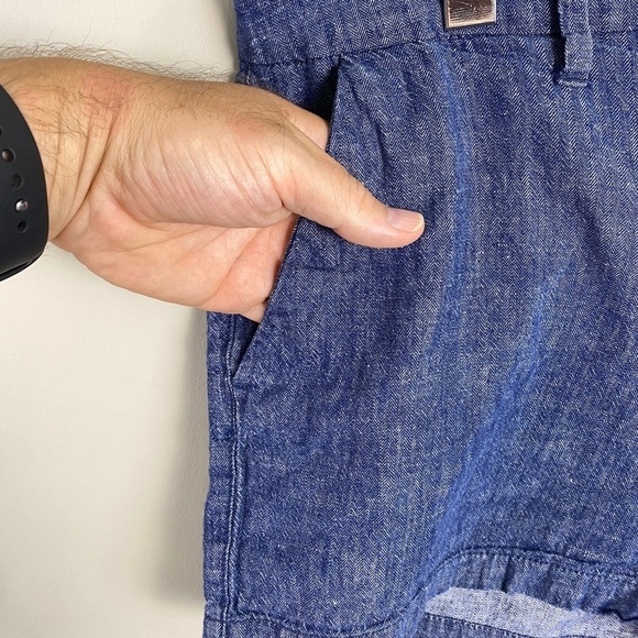 Old Navy Women's Blue Linen Blend Casual Walking Shorts Size 12 Beach‎ Boardwalk - Picture 2 of 11